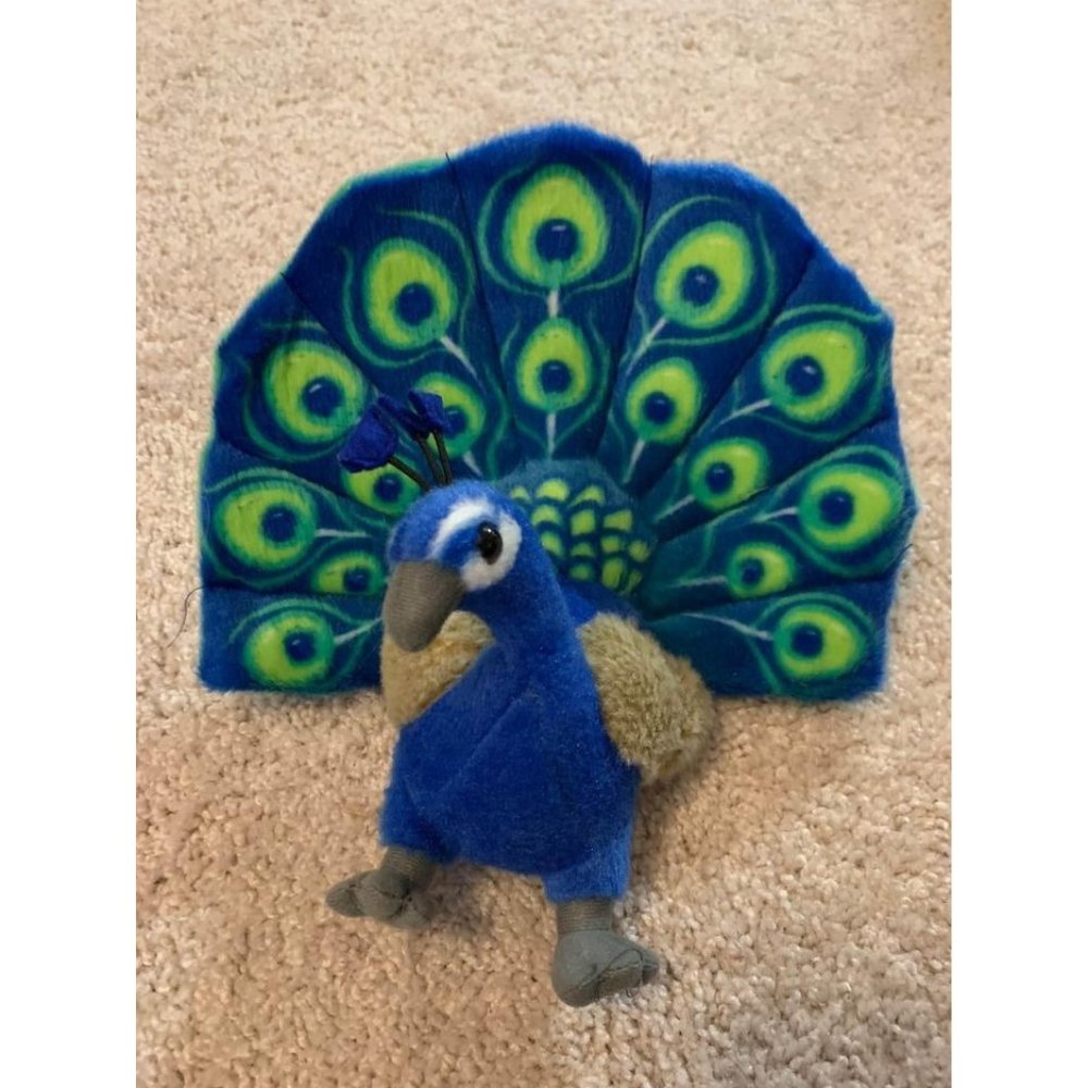 Peacock plush blue and green approx. 8"‎ tall